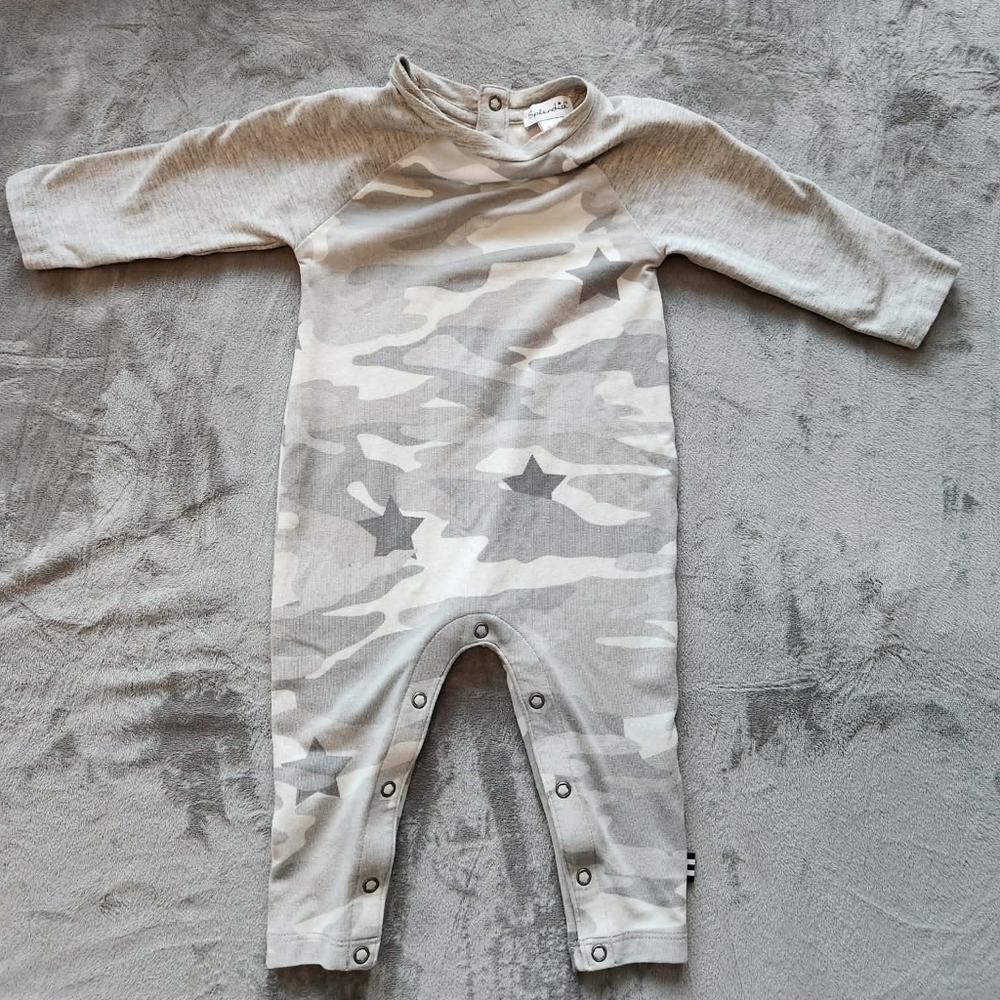 Splendid Stylish Gray Camo 3 To 6 Mths One Piece